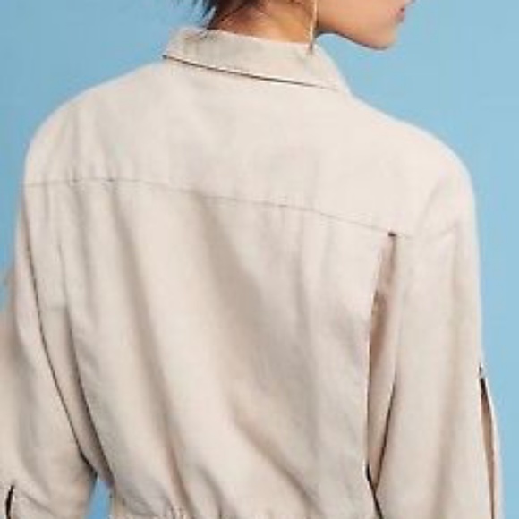 Anthropologie Beige Cropped Camo Jacket Size L - Picture 3 of 8